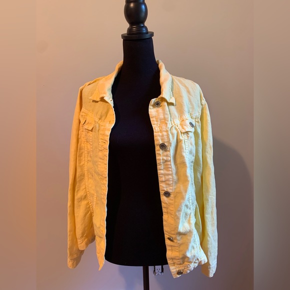 Chicos yellow linen jacket - Picture 1 of 6